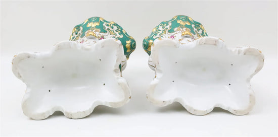 Pair of "Old Paris" Porcelain Cornucopia Planters