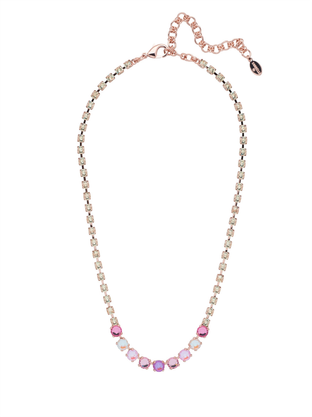 Audriana Tennis Necklace, Pink