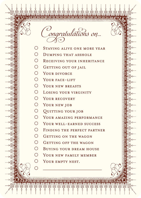 "Congratulations" Notes, Greeting Card