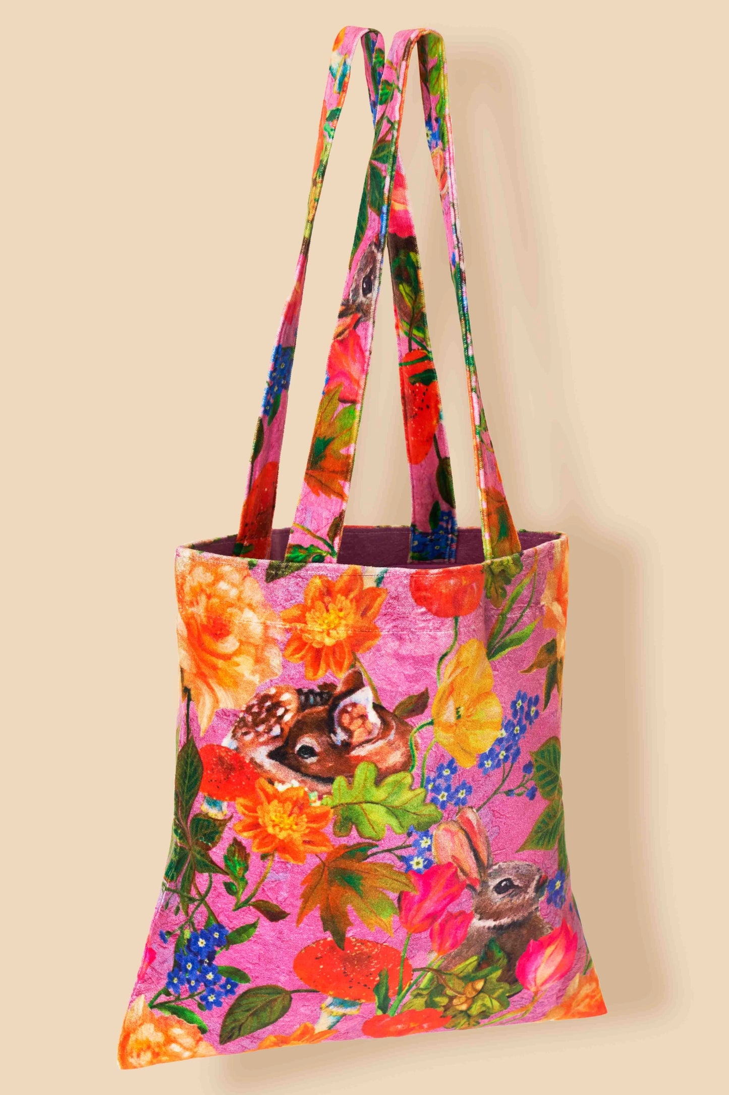 Velvet Whimsical Woodland Tote Bag