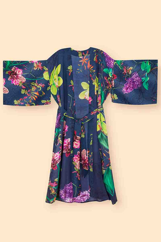 Exotic Evening in Ink Kimono Gown