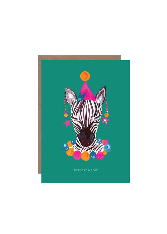 Hutch Cassidy - Magic Zebra Birthday Greetings Card