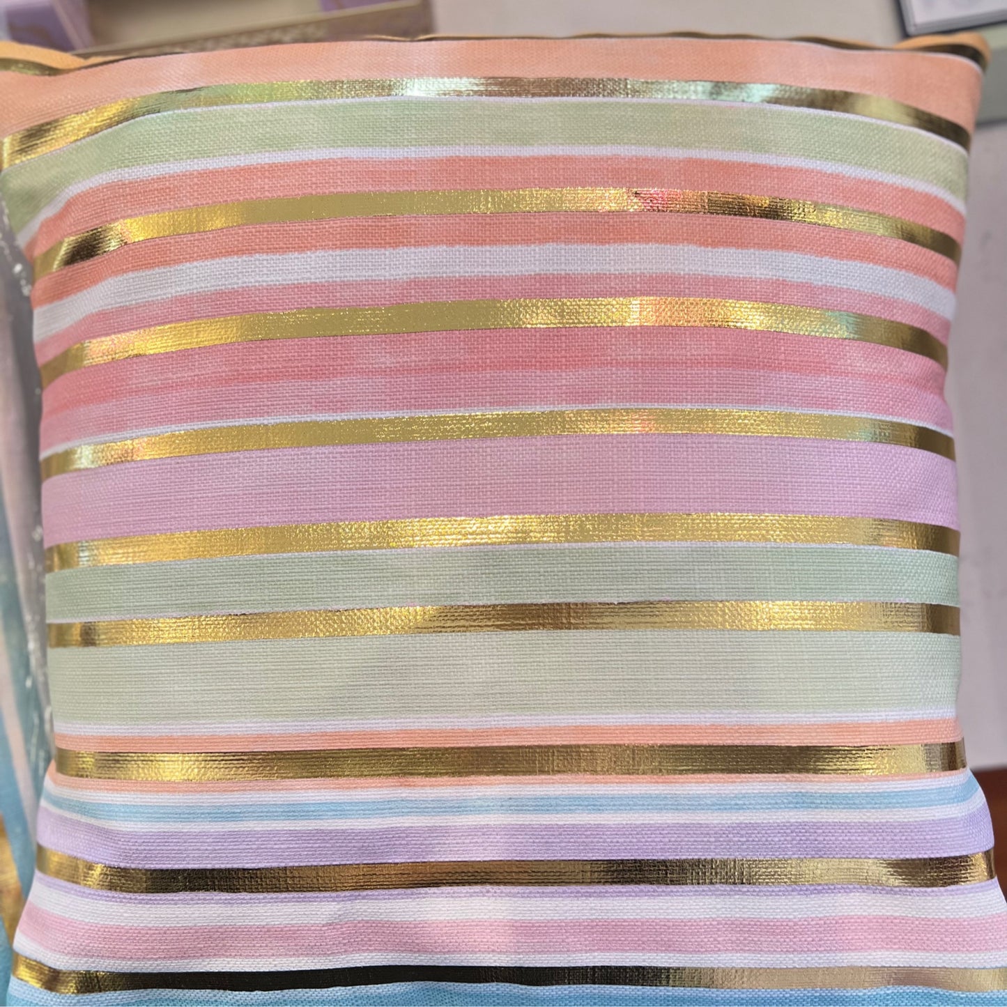 Pastel Golden Stripes Pillow