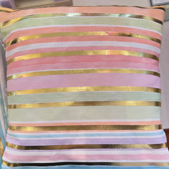 Pastel Golden Stripes Pillow