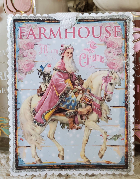 Santa on Horse Farmhouse, SMALL